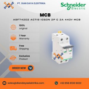 schneider a9f74202 acti9 ic60n 2p c 2a 440v mcb