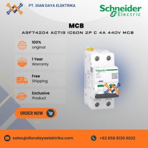 schneider a9f74204 acti9 ic60n 2p c 4a 440v mcb