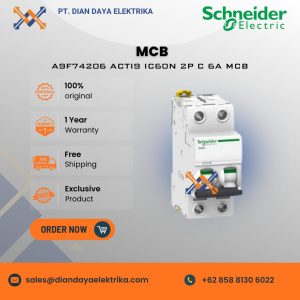 schneider a9f74206 acti9 ic60n 2p c 6a mcb