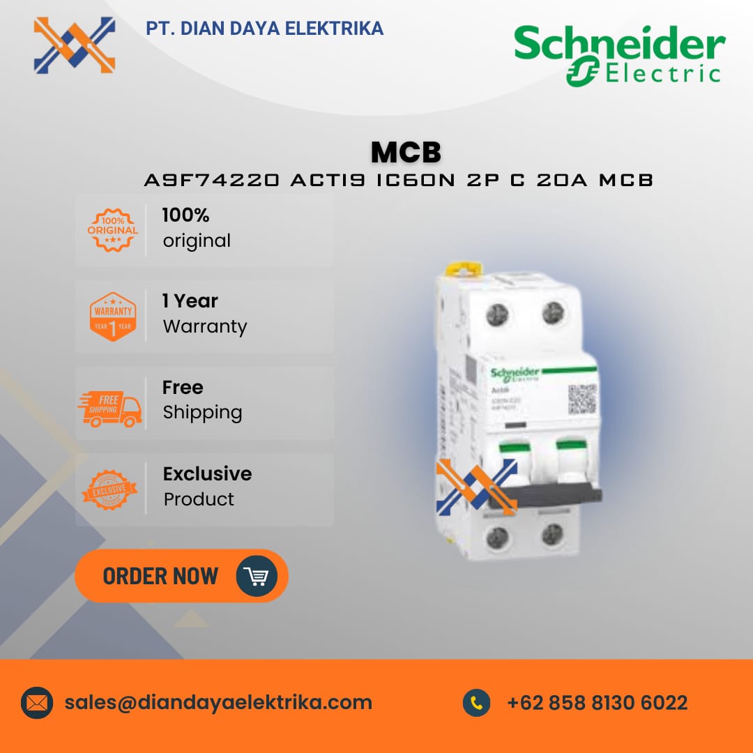 schneider a9f74220 acti9 ic60n 2p c 20a mcb schneider a9f74220 acti9 ic60n 2p c 20a mcb