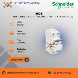 schneider a9f74225 acti9 ic60n 2p c 15a 440v mcb