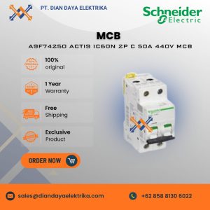 schneider a9f74250 acti9 ic60n 2p c 50a 440v mcb