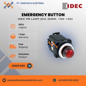idec pb lamp (30mm, 1no 1nc) emergency button