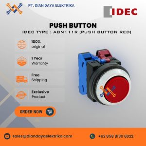idec type : abn111r (push button red)