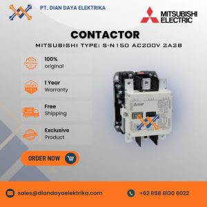 mitsubishi type: s n150 ac200v 2a2b contactor