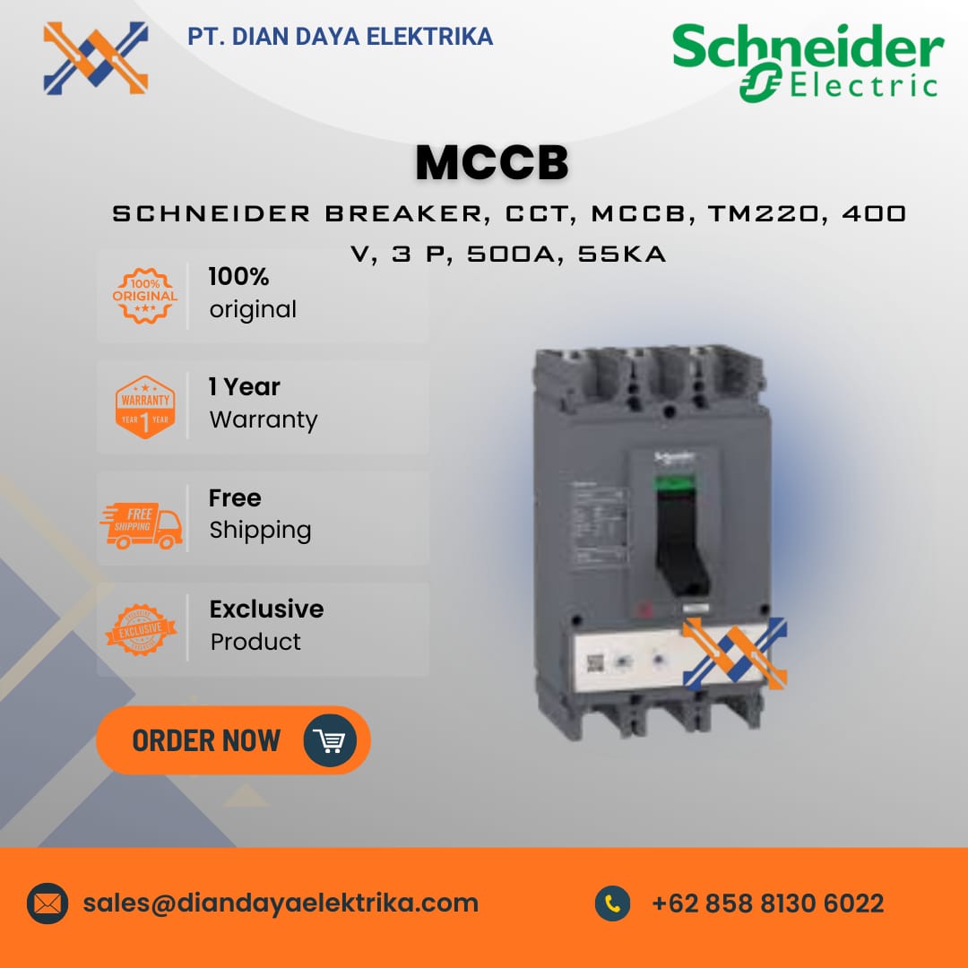 schneider tm220, 400 v, 3p, 500a, 55ka mccb schneider tm220, 400 v, 3p, 500a, 55ka mccb