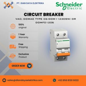 schneider circuit breaker 2 pole; 6 amp; 230 vac; domae type c6 dom11230sni or domf01206