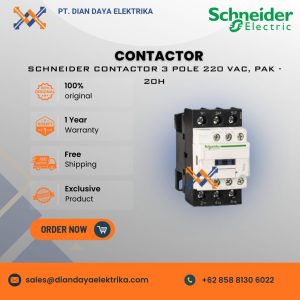 schneider 3 pole 220 vac, pak 20h contactor