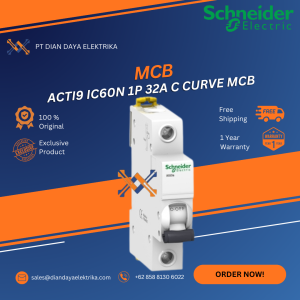 schneider acti9 ic60n 1p 32a c curve mcb a9f74132