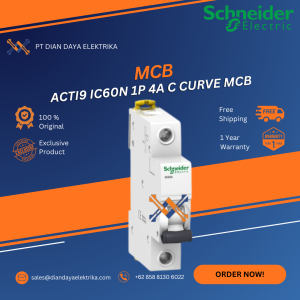 schneider acti9 ic60n 1p 4a c curve mcb a9f74104