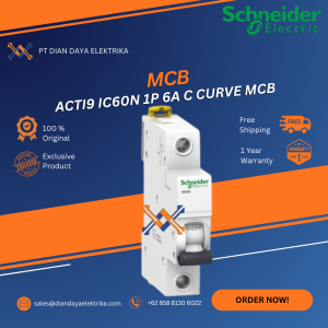 schneider acti9 ic60n 1p 6a c curve mcb a9f74106
