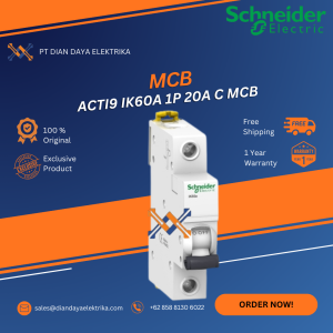 schneider acti9 ik60a 1p 20a c mcb a9k14120