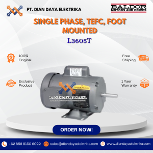 baldor single phase tefc foot mounted l3605t 2 1800 182t