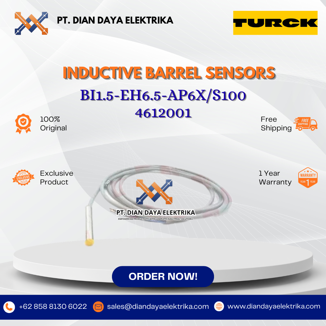 turck inductive barrel sensors bi1.5 eh6.5 ap6x/s100 4612001 turck inductive barrel sensors bi1.5 eh6.5 ap6x/s100 4612001